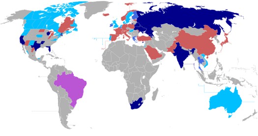 Mappa della legislazione sulla GPA nel mondo