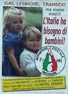 Manifesto diffuso per Roma dal Msi prima del World Pride (foto G: Dall'Orto)
