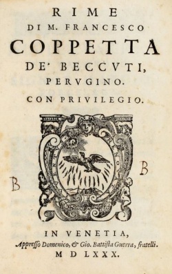 L'edizione del 1580 delle Rime del Coppetta.