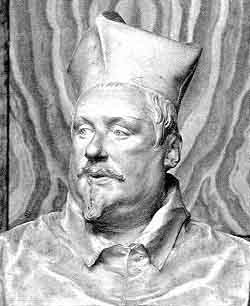 Il busto del cardinal Borghese scolpito dal Bernini, alla Galleria Nazionale Borghese.