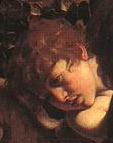 Cecco di Caravaggio come angelo nella prima versione della _Conversione di Saulo_.