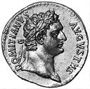 Moneta romana con ritratto di Domiziano