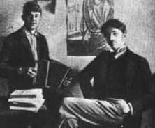 Sergei Esenin e Sergei Gorodecki nel 1915 a Pietroburgo