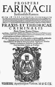 Frontespizio della Praxis theoricae criminalis [1609] di Prospero Farinacci