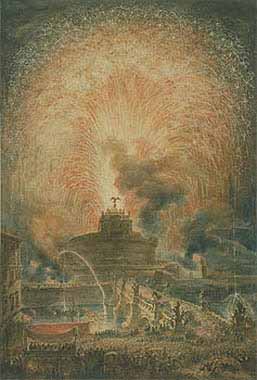 Piranesi - La ''girandola'' sopra Castel sant'Angelo [1783]