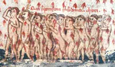 Chierici sodomiti, da una miniatura trecentesca del cap. XV della Divina Commedia