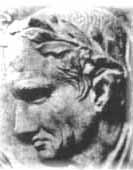 Mecenate nel ritratto dell'Ara pacis Augusti a Roma.