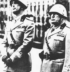 Umberto di Savoia assieme a Benito Mussolini