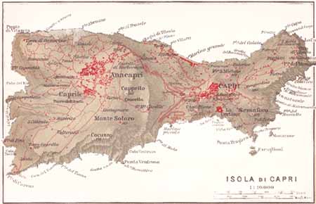 Mappa di Capri nel 1903