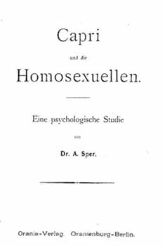 Frontespizio di A. Sper, Capri un die Homosexuellen (1903)