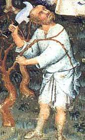 Contadino, 1336. (Miniatura dal Virigilio del Petrarca),