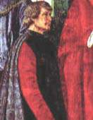 Il Platina ritratto da Melozzo da Forlì nel1480 circa.