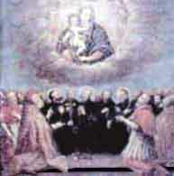 Religiosi teatini pregano la madonna