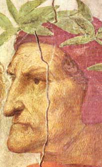 Dante Alighieri in un ritratto ideale di Raffaello (Vaticano, stanza della Segnatura)