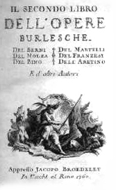 Frontespizio del vol. 2 dell'edizione del 1760 delle opere bernesche
