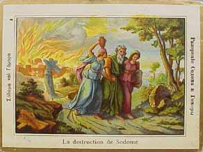 La distruzione di Sodoma, popolarizzata da una figurina Liebig