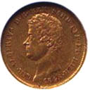 Carlo Alberto di Savoia, da una moneta da 20 lire del 1848