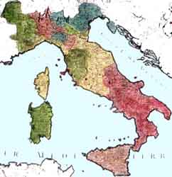 L'Italia nel 1770, pochi decenni prima della tempesta napoleonica.