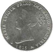 Maria Luigia d'Asburgo in una moneta del 1815