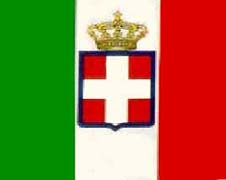 La bandiera del Regno di Sardegna, poi del Regno d'Italia