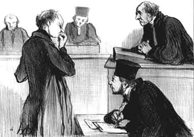 Honoré Daumier - Scena di tribunale