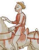 Cecco Angiolieri. Miniatura del XIV secolo per la novella IX del Decamerone.