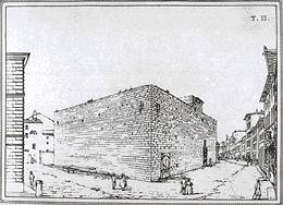 Le Stinche di Firenze nel 1832, poco prima della demolizione.