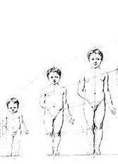 Crescita del corpo umano. Illustrazione d'inizio Ottocento 1