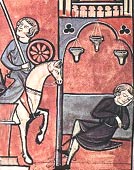 Dormiente e cavaliere. Miniatura del 1250 ca.