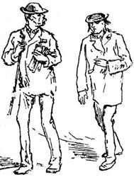 Verlaine et Rimbaud a Londra, caricatura di Félix Régamey