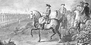 Federico II passa in rassegna le truppe.