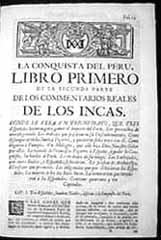 Inizio dei Comentarios reales de los incas