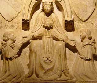 Madonna e oranti dalla - Pietra della pace, 1322. Bologna, museo medievale. Foto G. Dall'Orto