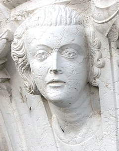 Testa di ragazzo, dai capitelli di palazzo Ducale a Venezia.