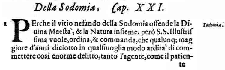 Pagina 37 del Bando generale, Bologna 1610.