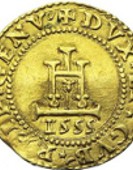 Scudo genovese in oro, del 1555.