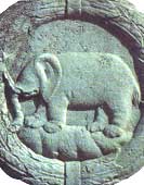 Stemma dei Malatesta con l'elefante, il loro animale araldico.