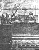 Tribunale dell'Inquisizione in un'incisione ottocentesca