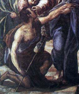 Mendicante. Da - El Greco (1541-1614) - Gesù guarisce il cieco [1570 ca.]
