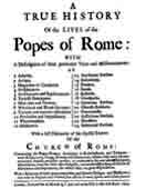 Frontespizio di ''A true history of the popes of Rome''
