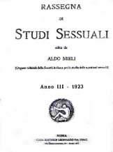 Frontespizio della Rassegna di studi sessuali