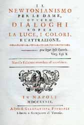 Il newtonianesimo per le dame, divulgazione dell'Ottica di Newton, 1739