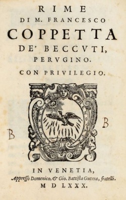 rime1580 L'edizione del 1580 delle Rime del Coppetta.