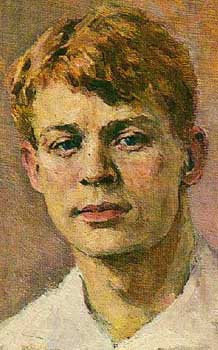 Sergei Esenin in un ritratto di Lidya Schaleman