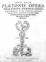 Frontespizio delle opere di Platone nella traduzione di Marsilio Ficino