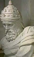 Giulio II ritratto da Michelangelo nella tomba in s. Pietro in Vincoli, Roma