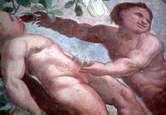 Roma, Villa Giulia: un putto ne masturba un altro. (Foto G. Dall'Orto)