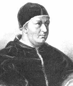 Leone X in un'incisione ottocntesca