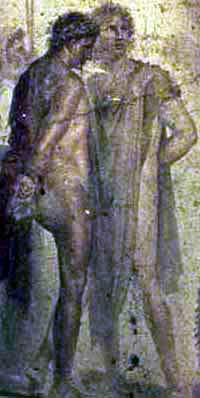 Oreste e Pilade in un affresco pompeiano (Napoli, Museo nazionale)