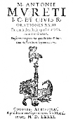 Frontespizio di antica edizione di opere Muret.